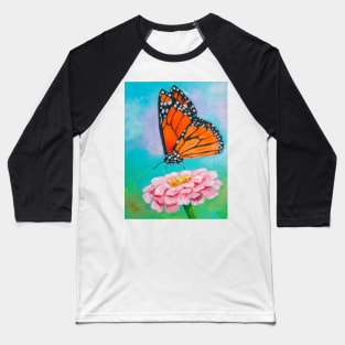 Vibrant orange butterfly on a flower Baseball T-Shirt